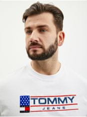 Tommy Jeans Bílé pánské tričko Tommy Jeans XL
