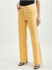 Pieces Žluté dámské široké džíny Pieces Peggy XS