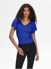 ONLY Tmavě modré dámské žebrované tričko ONLY Leelo 46