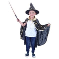 Rappa Dětský plášť černý s kloboukem čarodějnice