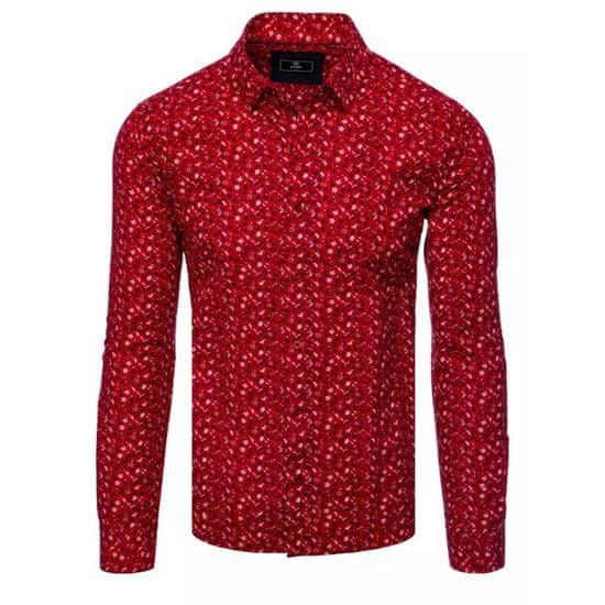 Dstreet Pánská košile X01 červená dx2410
