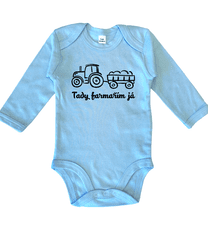 Hobbytriko Body dětské - Traktor Barva: Mátová, Velikost: 3-6 m, Délka rukávu: Krátký rukáv