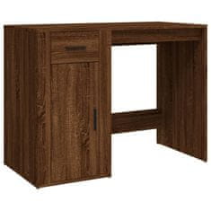 Vidaxl Psací stůl se skříňkou hnědý dub kompozitní dřevo