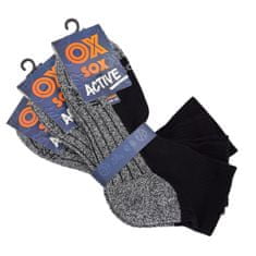 OXSOX Active pánské letní sportovní antibakteriální ponožky 5200323 3-pack, šedá/černá, 43-46