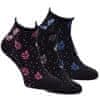 Zdravé Ponožky dámské kotníkové ruličkové vzorované ponožky 6301223 3-pack, černá, 35-38