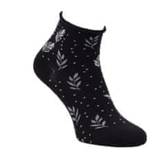 Zdravé Ponožky dámské kotníkové ruličkové vzorované ponožky 6301223 3-pack, černá, 35-38