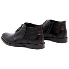Pánské zimní kožené boty 336LU černé velikost 43
