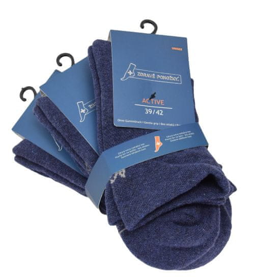 Zdravé Ponožky zdravotní zkrácené bavlněné ponožky froté chodidlo 92002 3-pack