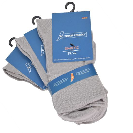 Zdravé Ponožky jemné jednobarevné zdravotní bavlněné ponožky 92003 3-pack