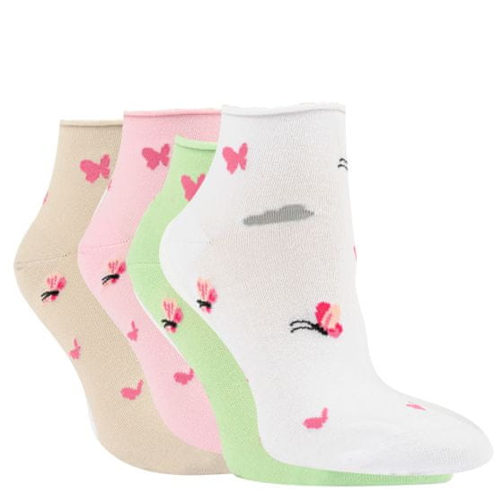 RS dámské ruličkové vzorované ponožky motýlci 1525623 4-pack