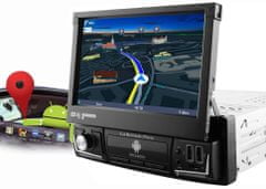 Hizpo 1DIN Android 12 GPS autorádio s výsuvným 7" LCD, CarPlay