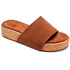 Roxy Dámské kožené pantofle LANAH ARJL200833-BRN (Velikost 41)