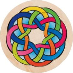Goki Dřevěné puzzle Hlavolam - kruh 18 dílků
