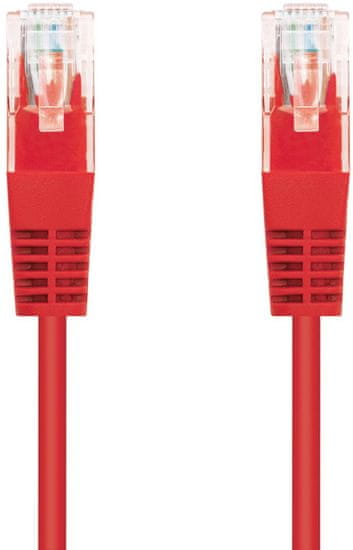C-Tech kabel UTP, Cat5e, 3m, červená