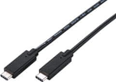 C-Tech kabel USB-C 3.2, M/M, 20Gbps, PD 100W, 1m. černá