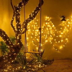LUMILED Solární zahradní svítidlo LED světelný řetěz 21m Girlanda PASSI s 200x dekorativní LED 3000K Teplá bílá