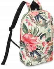 ZAGATTO Dámský batoh v béžový barvě s květinovým motivem,městský batoh do školy, nastavitelné popruhy,lehký jednokomorový vícebarevný batoh se třemi kapsami,objem 16 litrů,vhodný pro formát A4, 40x32x13/ZG694