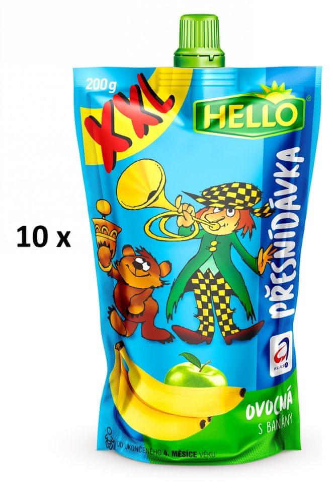 Levně Hello ovocná přesnídávka XXL s banánem 10 x 200 g