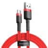 Datový kabel Baseus Cafule USB-C 2m 2A červený (CATKLF-C09)