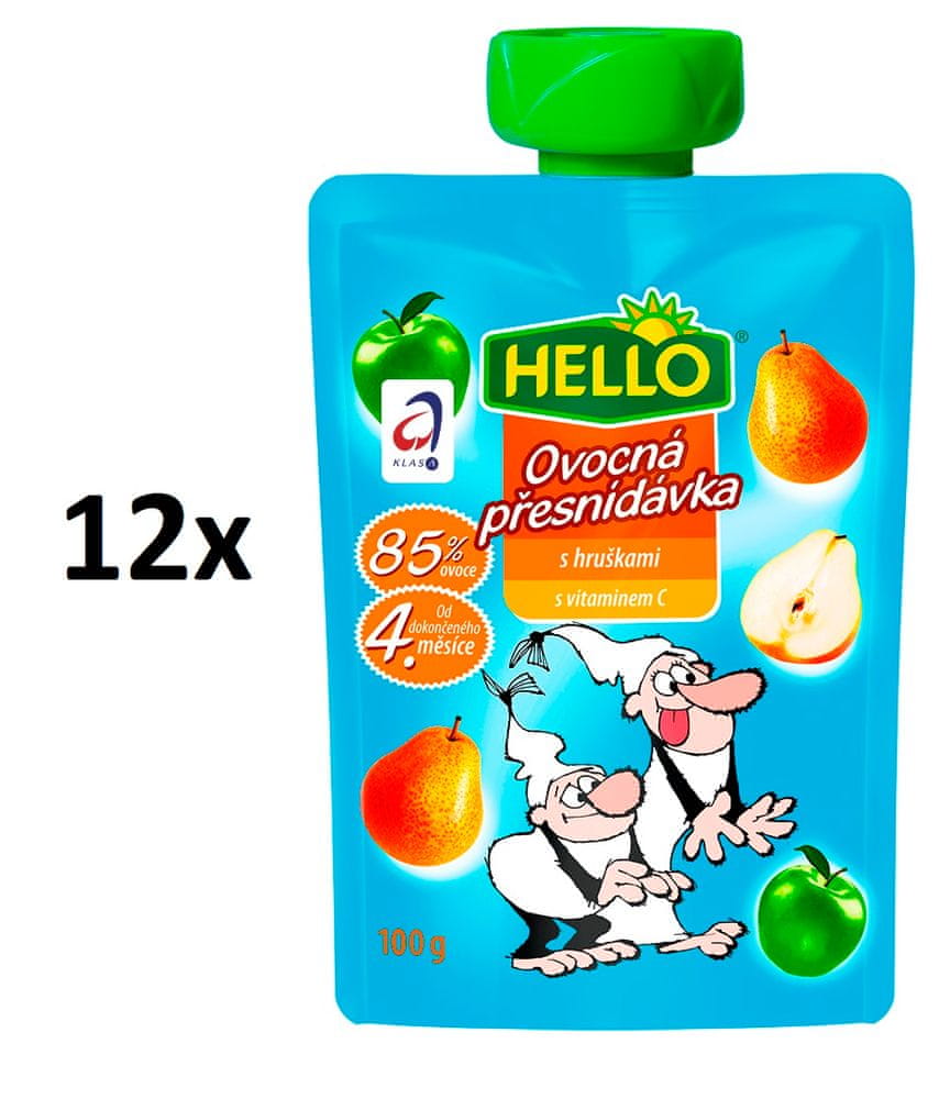 Levně Hello ovocná přesnídávka s hruškami 12 x 100 g