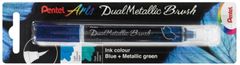Pentel Dual Metallic Brush štětečkový popisovač - modrý