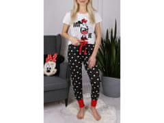 sarcia.eu Minnie Mouse Disney Dámské bavlněné pyžamo s krátkým rukávem v černé a bílé barvě s puntíky XL