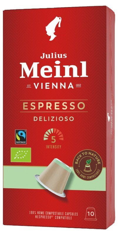 Levně Julius Meinl Biologicky kompostovatelné kávové kapsle Espresso Delizioso 10 ks