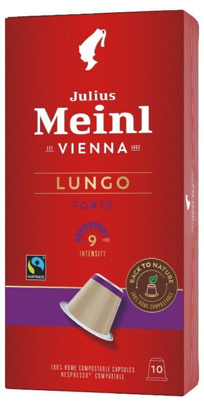 Levně Julius Meinl Biologicky kompostovatelné kávové kapsle Lungo Forte 10 ks