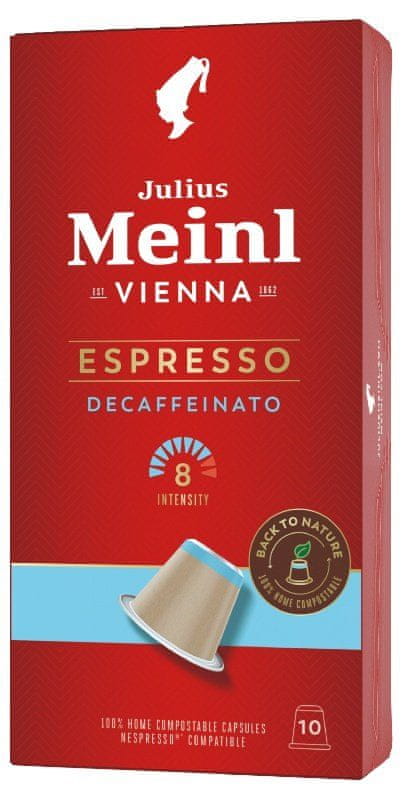 Levně Julius Meinl Biologicky kompostovatelné kávové kapsle Espresso Decaffeinato 10 ks