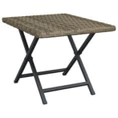 Greatstore Skládací stolek šedý 45 x 35 x 32 cm polyratan