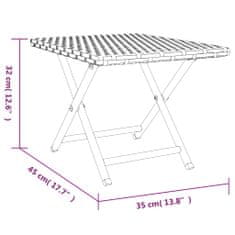 Vidaxl Skládací stolek šedý 45 x 35 x 32 cm polyratan