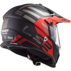 LS2 PIONEER EVO ADVENTURER helma matná černá/červená vel.S