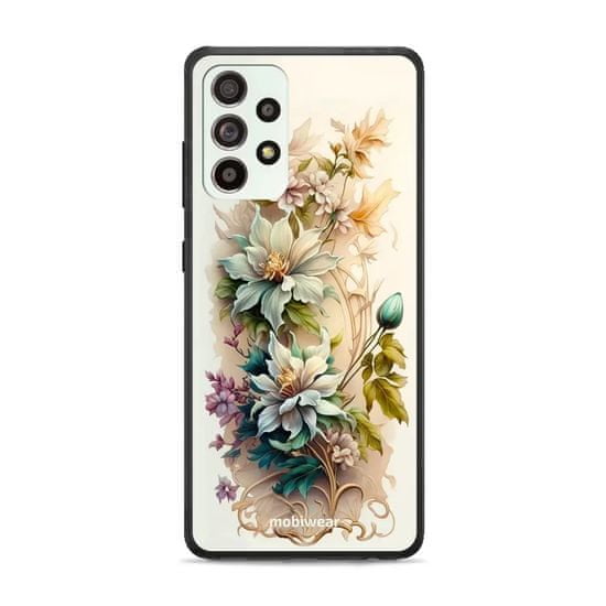 Mobiwear Prémiový lesklý kryt Glossy na mobil Samsung Galaxy A52 / A52s 5G - G014G Krémové květy