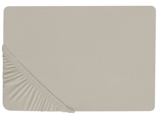 Beliani Bavlněné prostěradlo 160 x 200 cm béžové/šedé JANBU