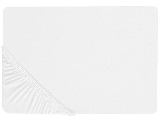 Beliani Bavlněné prostěradlo 160 x 200 cm bílé JANBU
