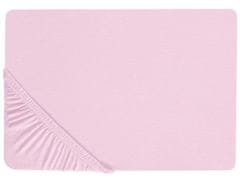 Beliani Bavlněné prostěradlo 160 x 200 cm růžové JANBU