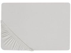Beliani Bavlněné prostěradlo 140 x 200 cm světle šedé JANBU