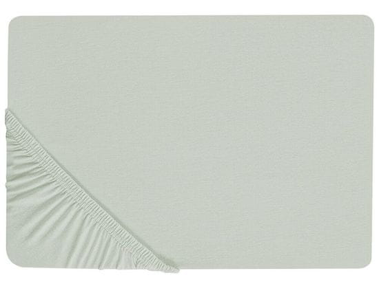 Beliani Bavlněné prostěradlo 140 x 200 cm světle zelené JANBU