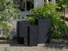 Beliani Květináč černý čtvercový 26x26x60 cm DION