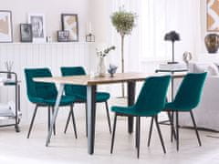 Beliani Sada 2 sametových jídelních židlí modrá MELROSE