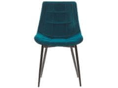 Beliani Sada 2 sametových jídelních židlí modrá MELROSE