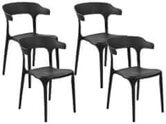 Beliani Sada 4 jídelních židlí černé GUBBIO