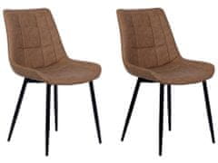 Beliani Sada dvou hnědých židlí MELROSE