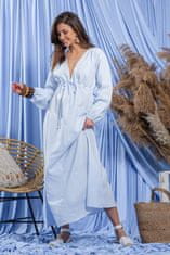 Fobya Dámské letní šaty F1203 nebesky modrá - Fobya nebesky modrá M