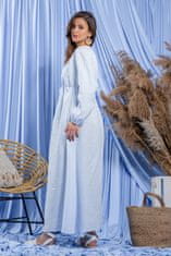 Fobya Dámské letní šaty F1203 nebesky modrá - Fobya nebesky modrá M