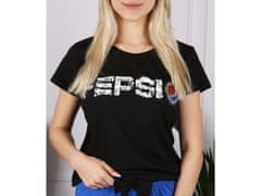 sarcia.eu PEPSI Námořnické a černé dámské bavlněné pyžamo s krátkým rukávem S
