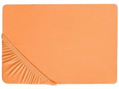 Beliani Bavlněné prostěradlo 140 x 200 cm oranžové JANBU