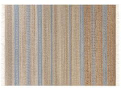 Beliani Jutový koberec 160 x 230 cm béžový/modrý TALPUR