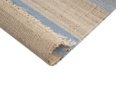 Beliani Jutový koberec 80 x 300 cm béžový/modrý TALPUR