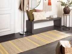Beliani Jutový koberec 80 x 300 cm béžový/žlutý TALPUR